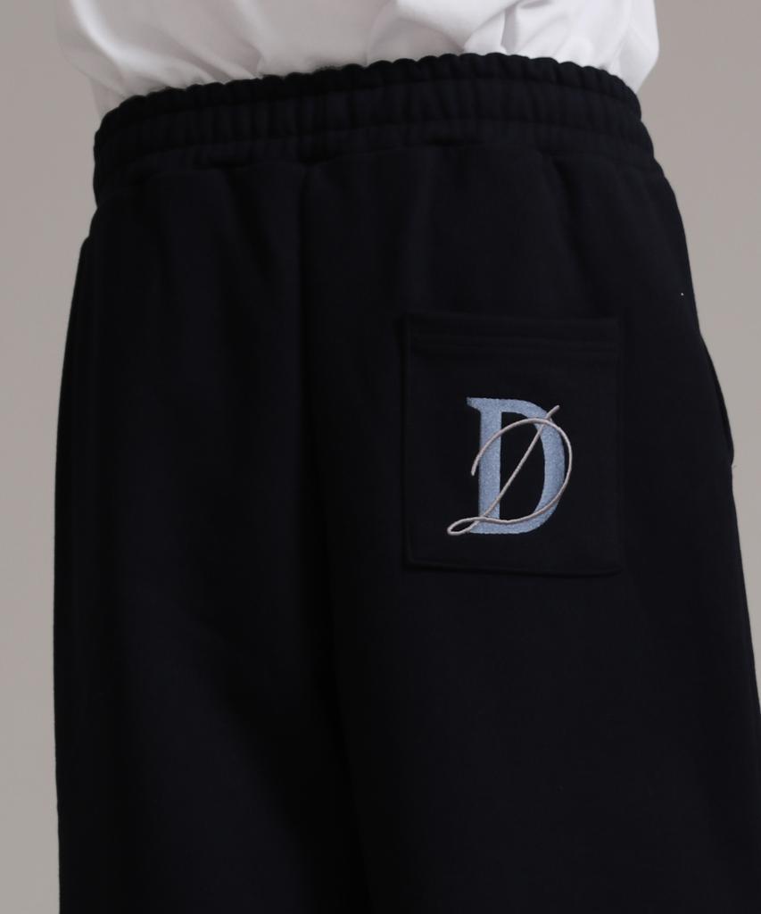 Dibellobeu Classic Embroidered Logo Wide Jogger Pants_Navy