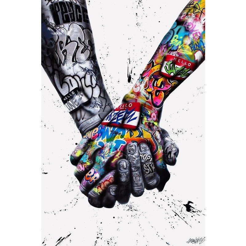 Street Graffiti Canvas Art Print Perfume Couple Holding Hands Painting Living Room Art Poster for Home Wall Decor Decoration