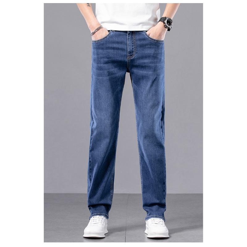 Spring and Summer Four Seasons Slim Fit Korean Style Small Feet Men's Jeans Men's Casual Trendy Pants Trend