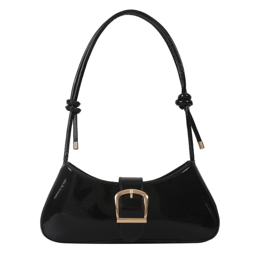 

Hasp Underarm Bag Magnetic Buckle PU Shoulder Bag Casual Evening Party Bag Streetwear чёрный