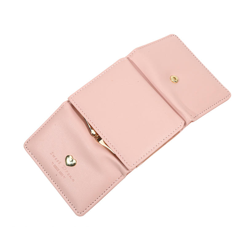 Fashionable Compact Short Wallet Women Cute Mini Folding Wallet Multiple Card Slots Credit Card Holder