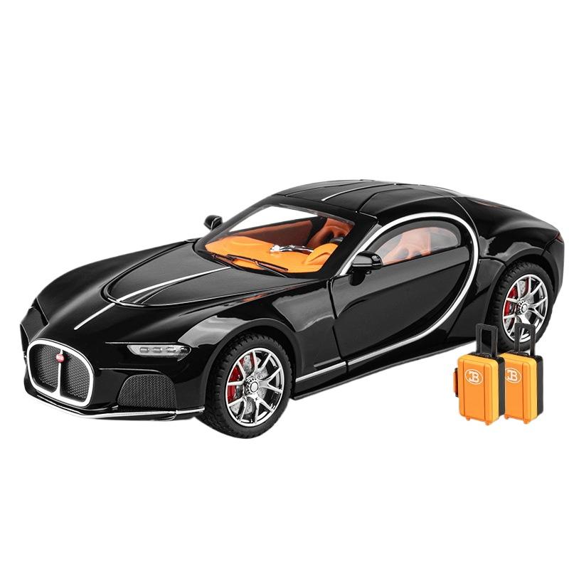 1/24 Bugatti Atlantic Luxus-Sportwagen Legierungsmodell, Simulierter Ton und Licht, Bemalte Innenausstattung, Restaurierte Details, Schreibtisch-Dekorationen