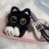 Cute Plush Big Eyed Black Cat Doll Pendant Girl Backpack Doll Pendants Couple Bag Keychain Phone Charms Bag Pendant Accessories