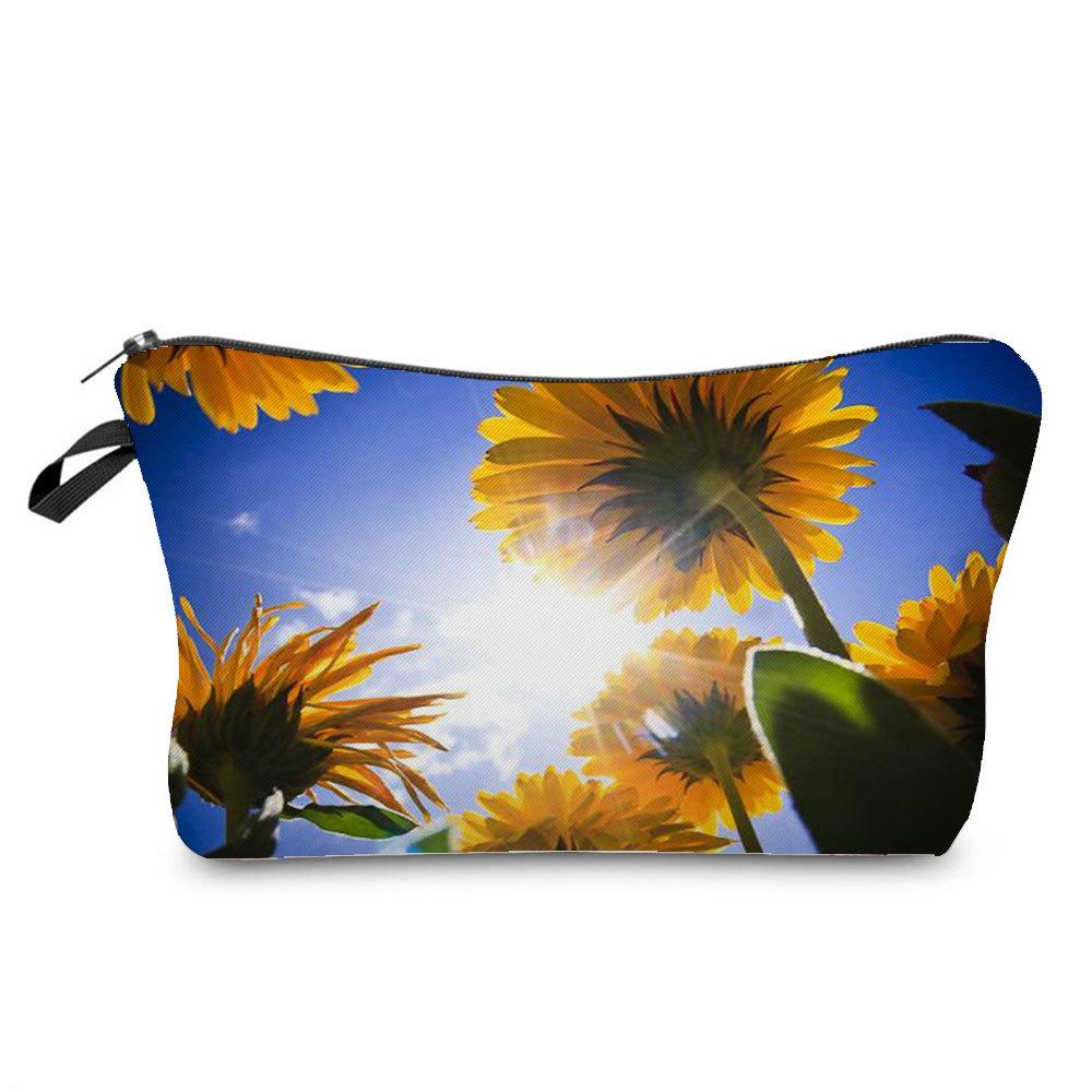 Damen Blumenmuster Kosmetiktasche Toilettenartikel Organizer Reiseaufbewahrungskoffer 6757