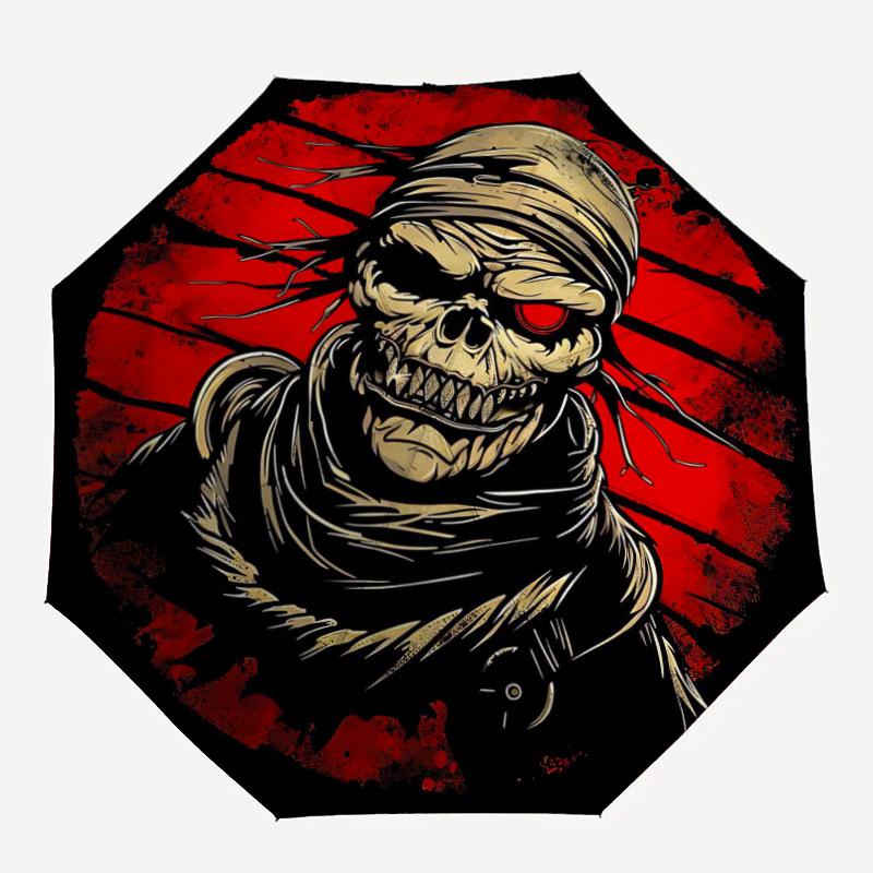 

1PC Skull Mask Automatic Open/Close, 8-Rib Durable Frame Compact Travel Umbrella for Men & Women S1222095