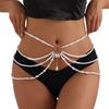Blingbling Waist Belt Stylish Multilayer Pearls Waist Chain Belt Elaborate Chain Belly Chain for Belly Dance Waist Chain