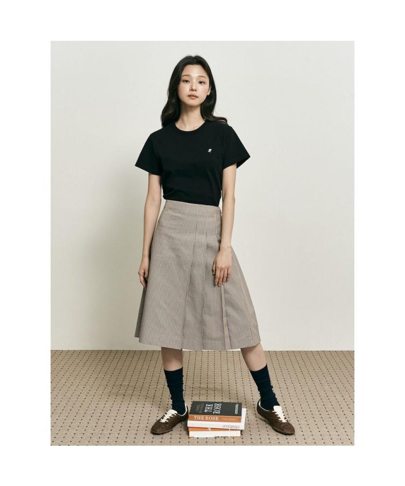 Binpolleidiseu [B. My] Classic Check Pleated Midi Skirt Brown (Bf5827N03D)