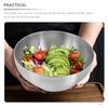 2 Pcs Stainless Steel Salad Bowl Kitchen Tableware Set with Rice Holder Lid for Ramen Noodles Fruit Mixing Soup Container