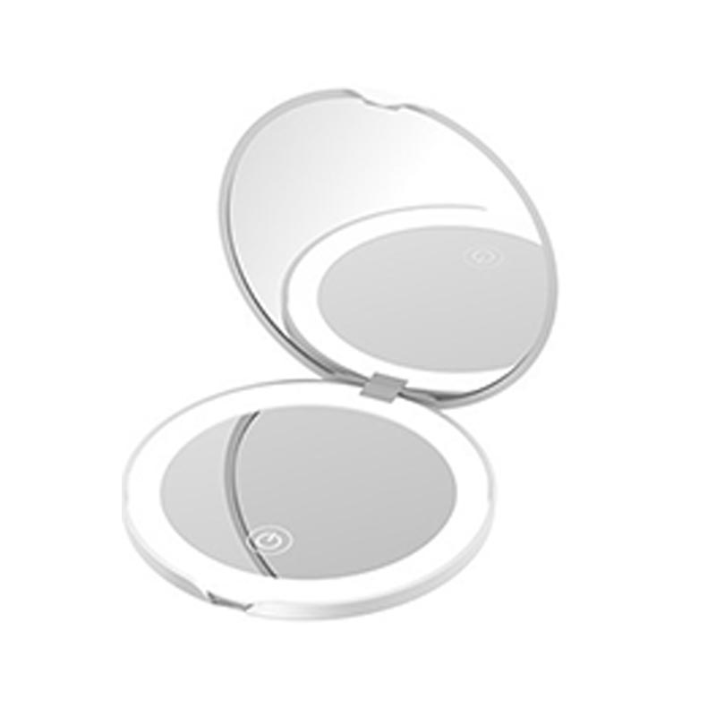 New Make Up Mirror with Lighting Small Led Tabletop Mirror Magnifying Women's Pocket Mirror HUAZJ03