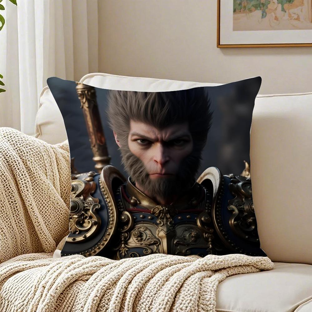 Epic Mythical Chinese Movie BBlack Myth Wukong Cushion Cover Pillowcase Antidustmite living Room Sofa Decor Cushion Room