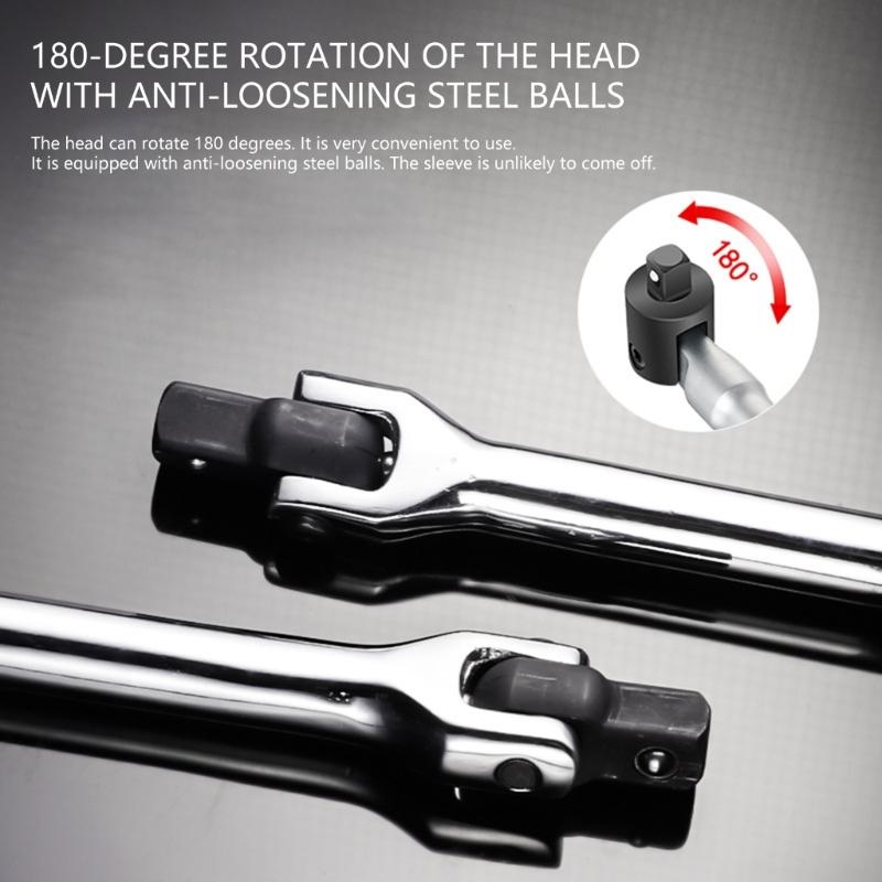 Profession 180 Degree Rotating Socket Wrench Spanner With Steel Ball Locking Suitable For Automotive Repair Tight Space