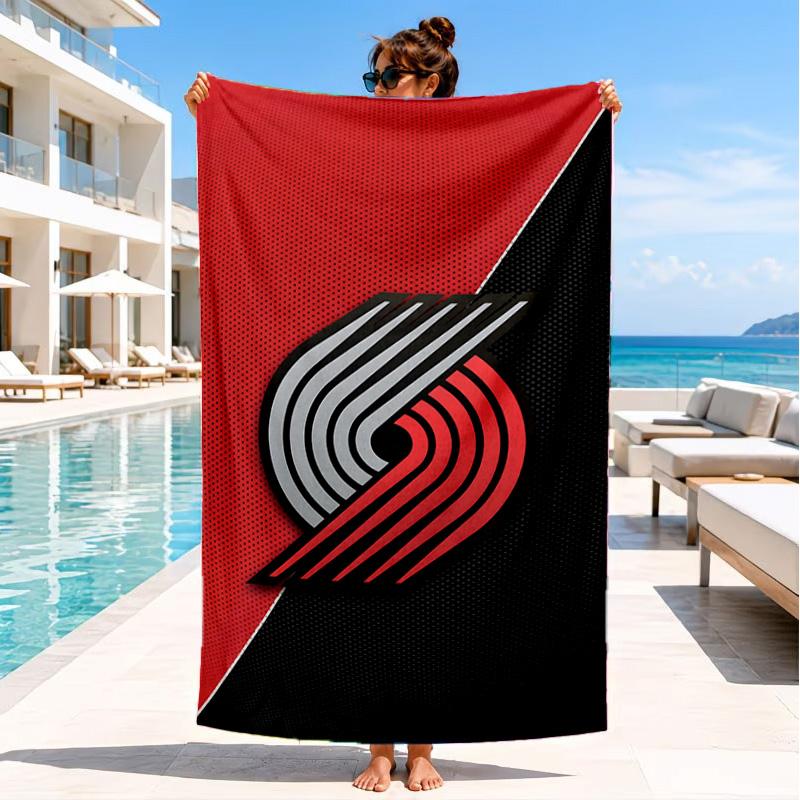 Trail Blazers Logo Beach Towel, Microfiber Beach Towel, Perfect For Pool, Beach, Travel, Home Decor Beach Party Fan Gifts