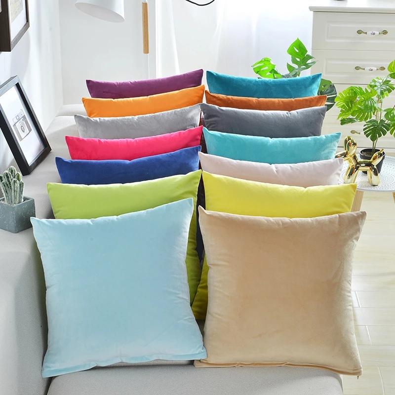 Jmg Clothing Unisex Solid Velvet Pillow Cushion Cover Home New Year Decorative 40*40/45*45/50*50/55*55/60*60Cm Kussenhoes Housse De Coussin Cojines
