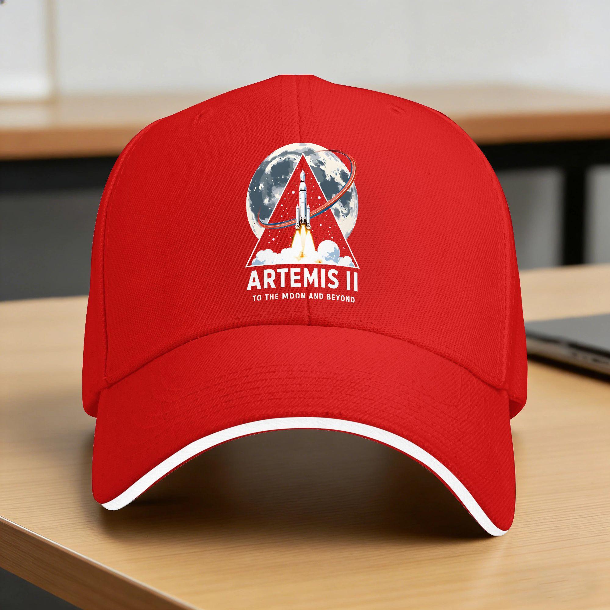Summer Casual Baseball Cap Artemis II To The Moon And Beyond Rocket Space Mission Design Outdoor Sports Hip Hop Hats For Unisex One Size