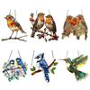 Colorful Bird Acrylic Hanging Decoration Indoor Outdoor Garden Yard Window Wall