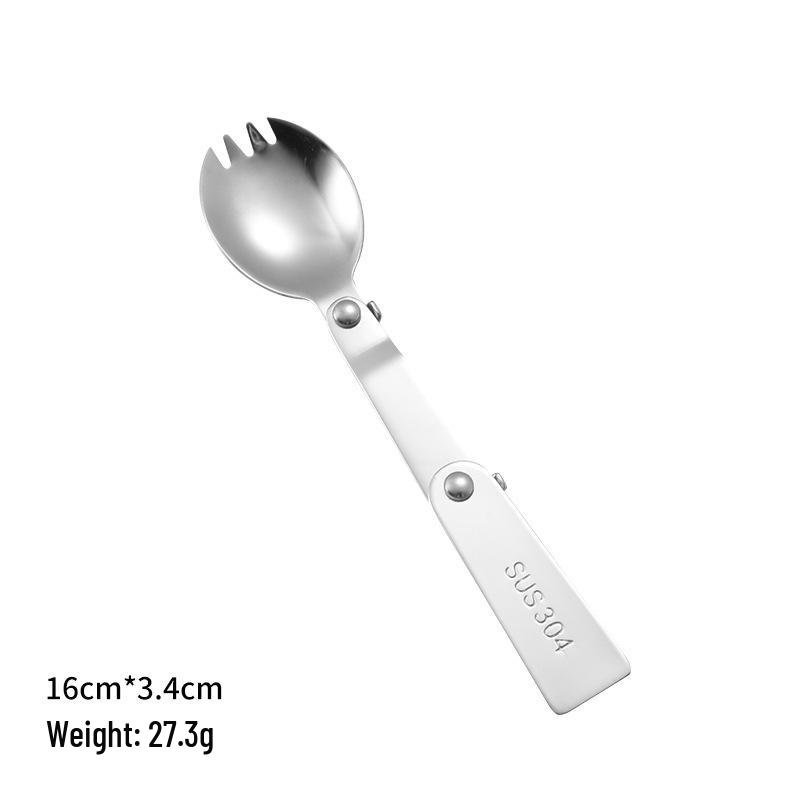 304 Edelstahl Klapplöffelgabel mit Reisebox - Tragbares Outdoor-Picknick-Besteckset.