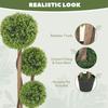 Decorative Artificial Trees Boxwood Ball Topiary Trees Set of 2 in Pot, Fake Plants for Home Indoor Outdoor Decor