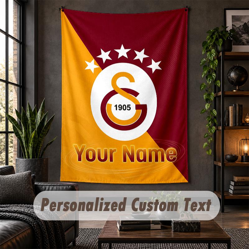 Arazzo da Parete Stampa Galatasaray FC Testo Nome Personalizzato Appeso a Parete Decorazione per la Casa