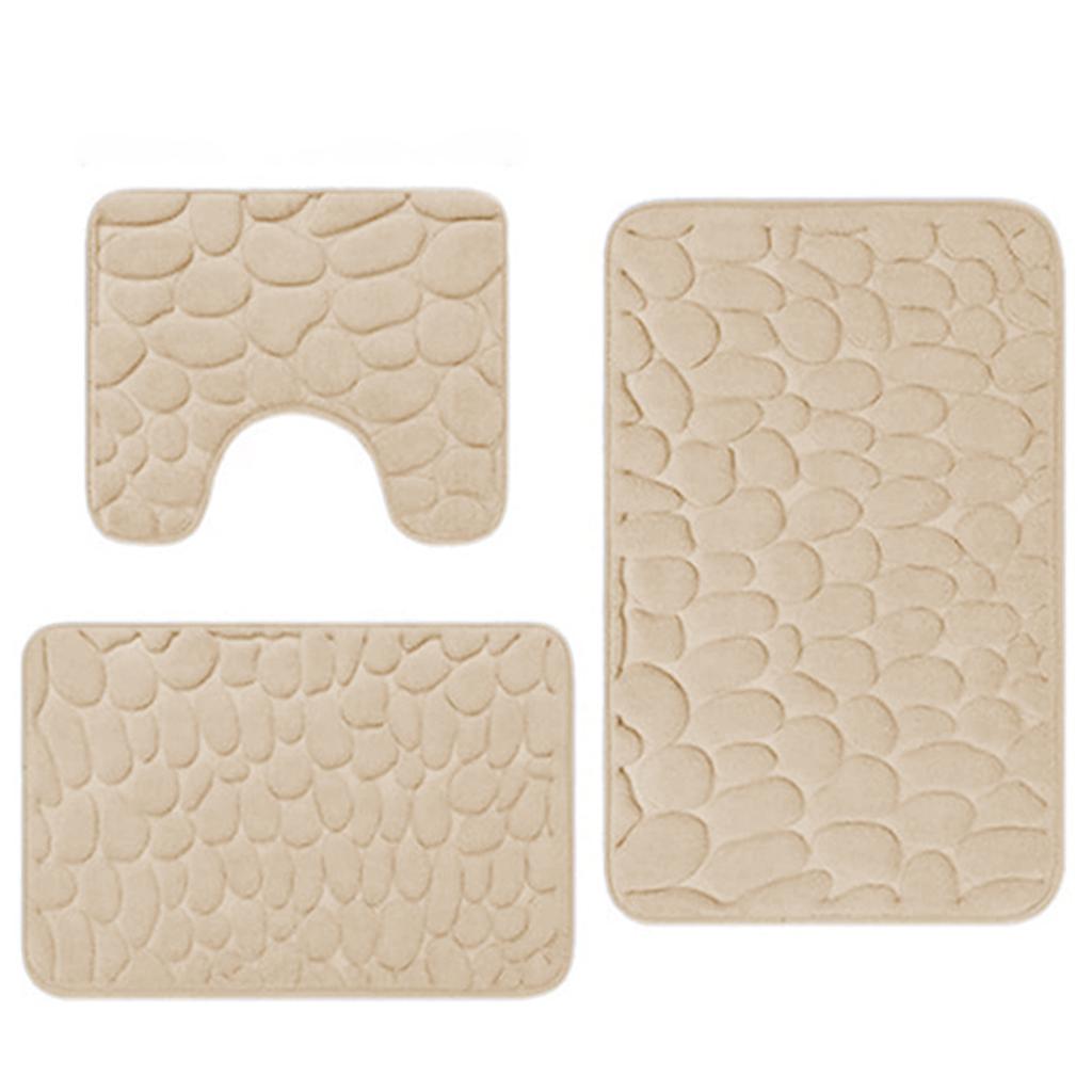 Ultra-Soft 3pcs Memory Sponge Bath Mat Set Soft Comfortable Bathroom Rug For Wash Basin Bathtubs Side