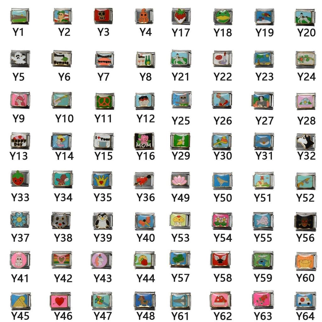 18 szt. Personalizowane Akcesoria do Bransoletek Moduł Włoski DIY Prezenty Materiał Stal Nierdzewna Litera Kreskówka Neutralny Numer Bransoletka