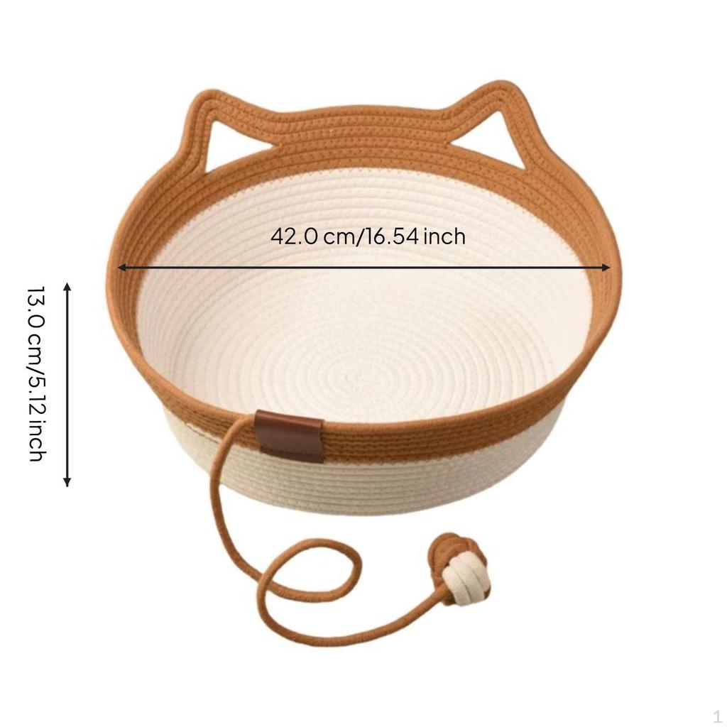 Kattenmand, Handgeweven Rotan, comfortabele schuilplaats voor binnenkatten, geschikt voor alle seizoenen Leuk Balletje