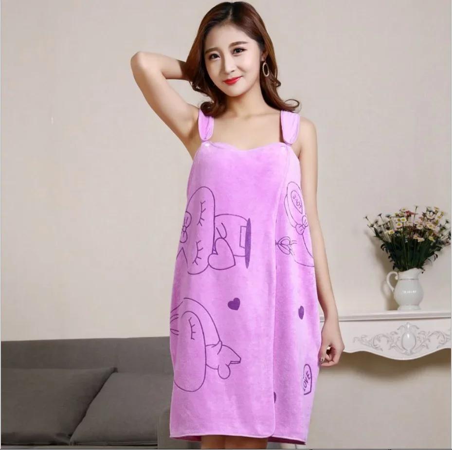 Soft Absorbent Superfine Fiber Wearable Bath Towel for Home, Spa, Beach - Skin - Friendly Home Textile Bathroom Bathrobe