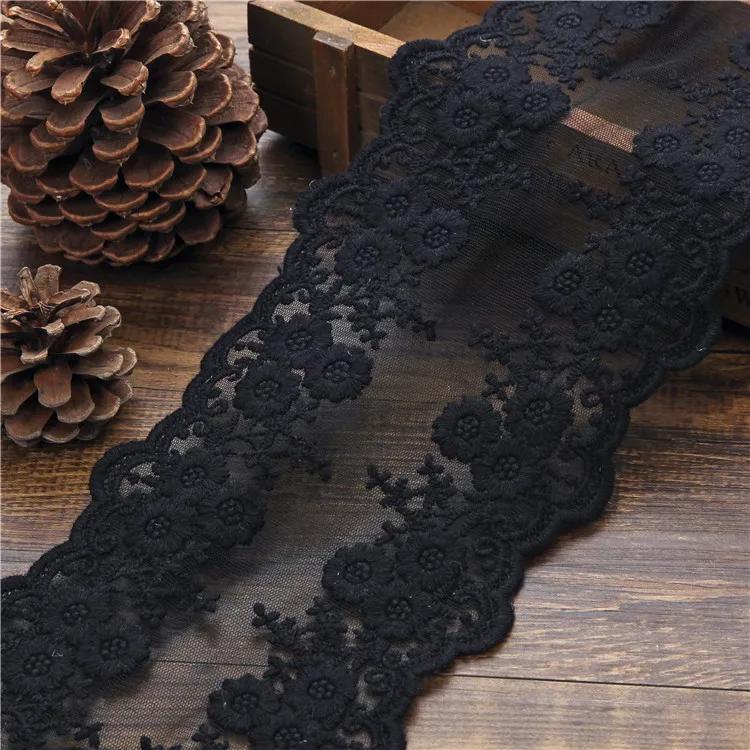 1Meter Cotton Floral Embroidered Mesh Patchwork Lace DIY Apparel Sewing Fabric 12cm Width DIY Garment Curtain Accessories Ribbon
