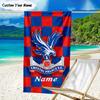 1PC Custom Name Beach Towel Crystal Crest Beach Towel, Suitable for Camping, Travel, Beach Accessories, Super Absorbent, Family Gift