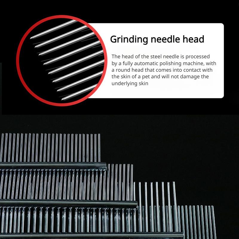 Pet Dematting Comb Stainless Steel Pet Grooming Comb for Dogs and Cats Gently Removes Loose Undercoat Flea Comb Pet Products