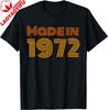 Tillverkad 1972 T-shirt Vintage 70-tal Retro T-shirt Anpassad Tryckt Grafisk T-shirt Gåvor Unisex Bomull Streetwear Kortärmad T-shirt