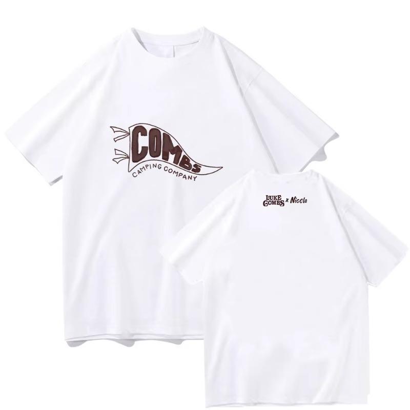 Luke Combs Combs Camping Tee Graphic T Shirts Fashion Trend Vintage T-shirts Unisex Cotton Oversized T-shirt Summer Clothing