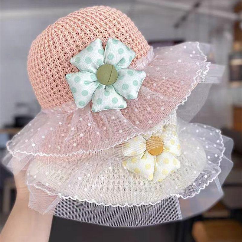 Children's Hat Summer Thin Girl Sunshade Fisherman's Hat Sweet Travel Sunscreen Large Brimmed Basin Hat Summer