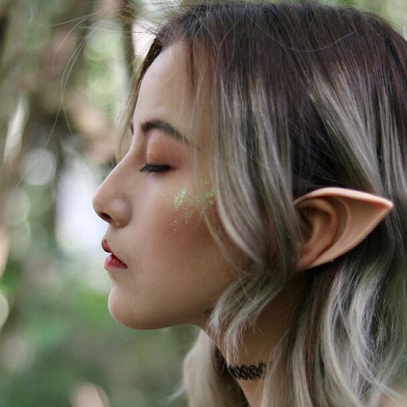 Halloween Elf Ears Cosplay Anime Game Halloween Party Costumes Props Latex Colorfull DIY Elves Ears Angel Wearing Fancy Dress