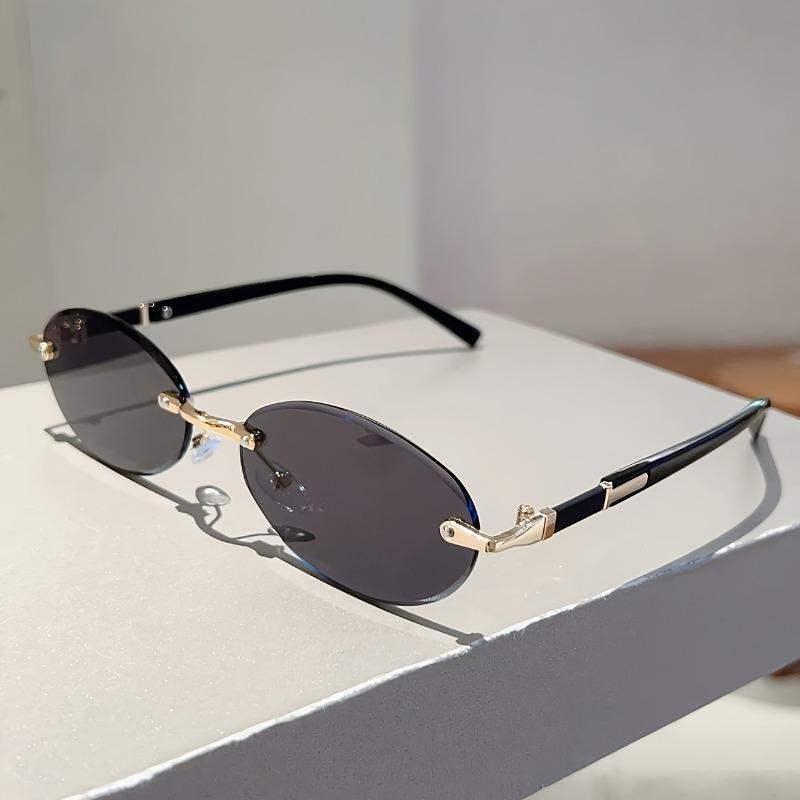 Rimless Cat-Eye Fashion Glasses Lightweight Design for Pography Outings