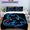3pcs Duvet Cover Set (1*Duvet Cover + 2*Pillowcase, Without Core), How to Train Your Dragon Print Bedding Set, Bedroom Decor, All‑Season, Birthday Gif
