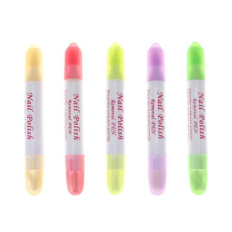 5Pcs Nail Art Wash Pen Remove Mistake + 15pcs Dry Tips for Manicure UV Gel Nail Polish Remover
