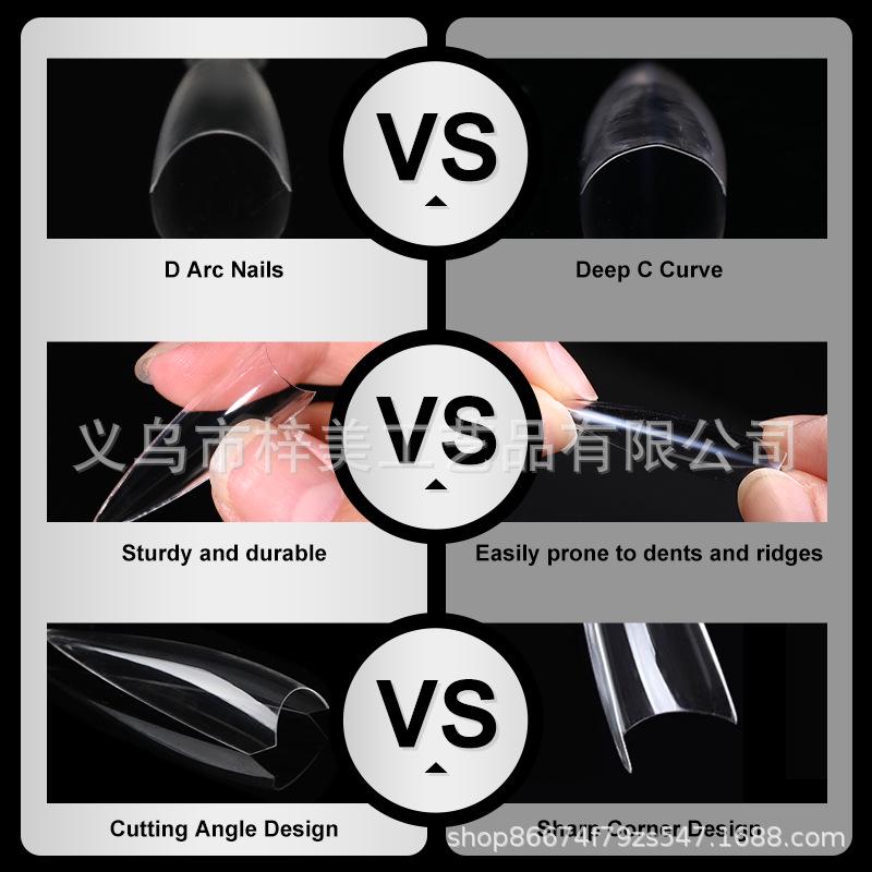 

Crescent Patch Ultra-Thin Seamless Long False Nails - Full Cover Manicure Tips