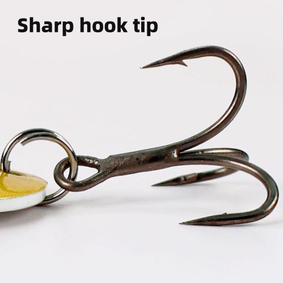 5Pcs 5.7CM/13G Metal Spinner Blade Lure with Hook Hard Spoon Spinnerbait Rotating Sequin Bait Saltwater Freshwater Walleye Bass Fishing Accessories