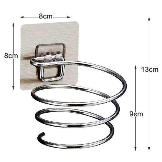 Wandmontierter Spiral-Föhnständer aus Edelstahl für Badezimmer