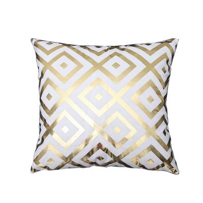 Gold Foil Printing Square Pillow Case Sofa Waist Throw Cushion Cover Home Decor