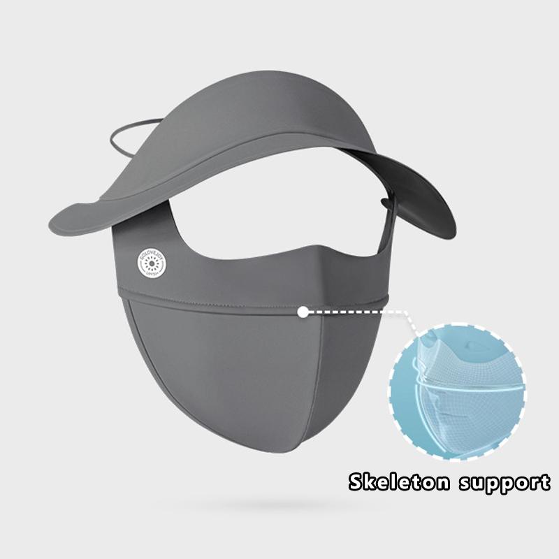Summer Women Anti-UV Sun Hat Outdoor Activity Sport Face Cover Headwear Double Layer Breathable Riding Hat Skeleton Support Bucket Cap