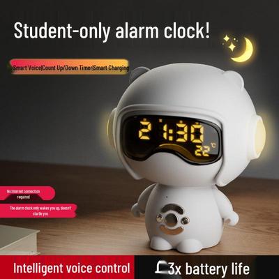 Smart Bluetooth Speaker with Voice Control, Alarm Clock, TF Card, and Ambient Light