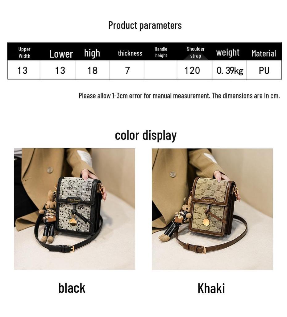 Damen Umhängetasche und Schultertasche aus bestickter Leinwand