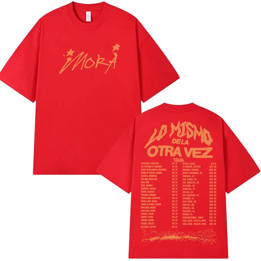 Singer Mora Lo Mismo De La Otra Vez Tour 2025 New Album T Shirts Men Women Summer ONeck High Quality Cotton TShirts Streetwear
