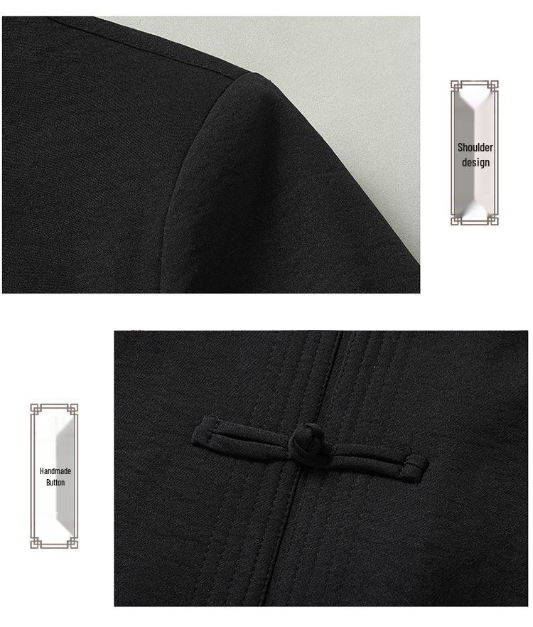 Fleece-Lined Cotton-Padded Tang Suit: Warm Winter Coat for Middle-Aged & Elderly Men