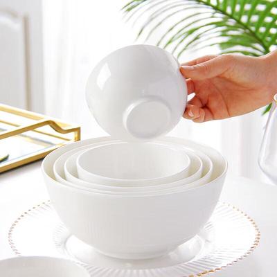 Conjunto de Tigelas de Arroz de Porcelana Óssea Branca Pura