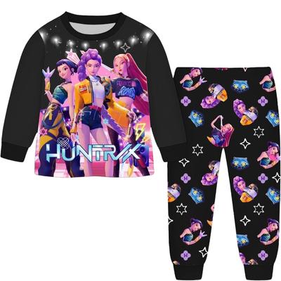Bekleidungssets Kinder Unisex Mehrfarbig Kinder Langarm Pyjama Cartoon Set Loungewear