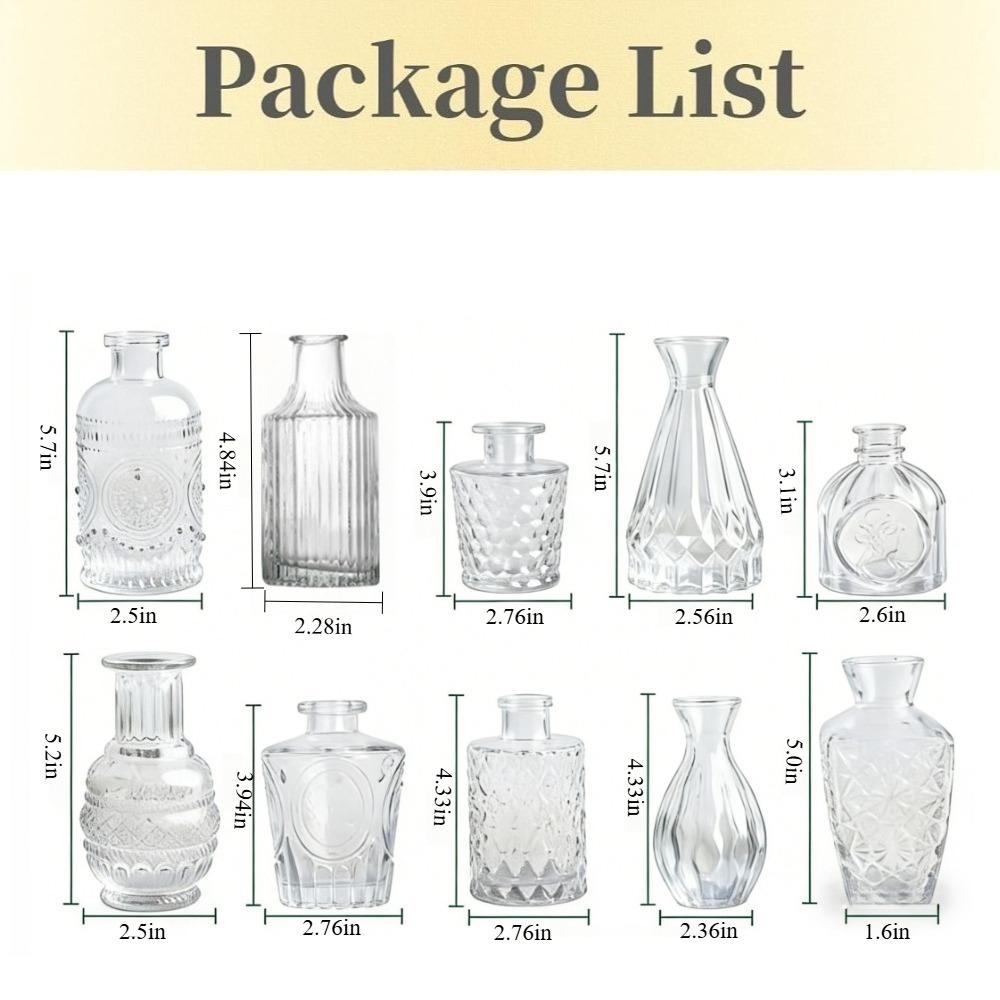 10/20Pcs Glass Bud Vases Clear Hydroponic Small Flower Vase for Centerpieces for Table Wedding Home Party Decoration