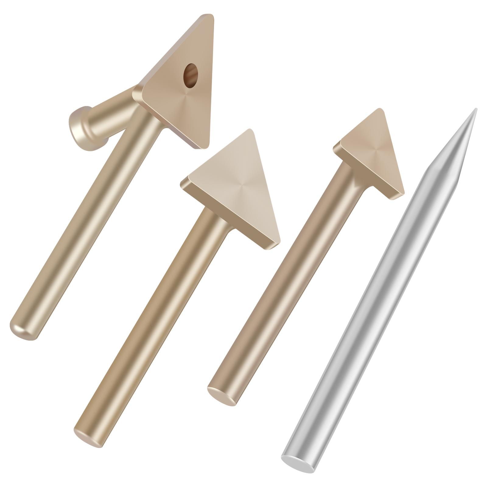 

4Pcs Welder Copper Soldering Iron Tips Plastic Welding Triangular Soldering Replacement Tip for Car Bumper Repair