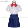 Anime Momo Ayase Cosplay Costumes Wig Dan Da Dan Sweater Skirt Earrings Neck Ornament Set Halloween Party Role Play Uniforms